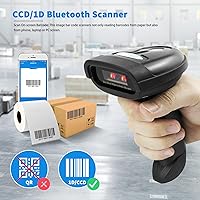 Vista 2 de NETUM Escáner de código de barras Bluetooth, compatible con función inalámbrica y Bluetooth de 2.4G y conexión con cable, conecta teléfono