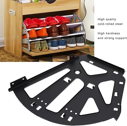 Miniatura 3 de Gabinete de zapatos de 3 capas con marco abatible, bisagras de cajón abatible, gabinete de zapatos negro, estante de volquete con accesorios de