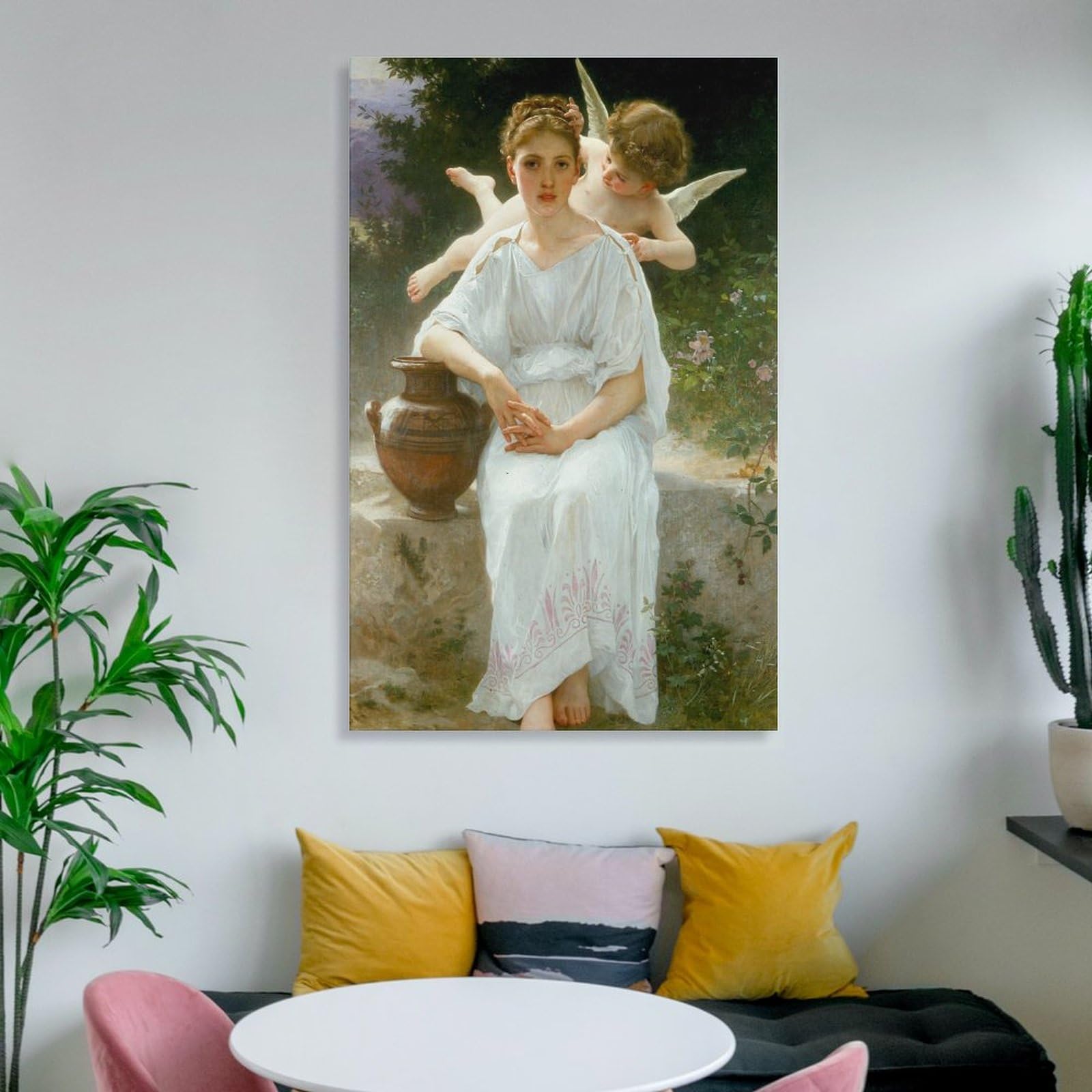 ●ウィリアム・アドルフ・ブグロー「愛のささやき」額装品　アンティーク絵画 オブジェ アート作品 インテリア額絵 オフィス装飾 複製画 Amazon.co.jp: ウィリアム・アドルフ・ブグロー 「愛のささやき