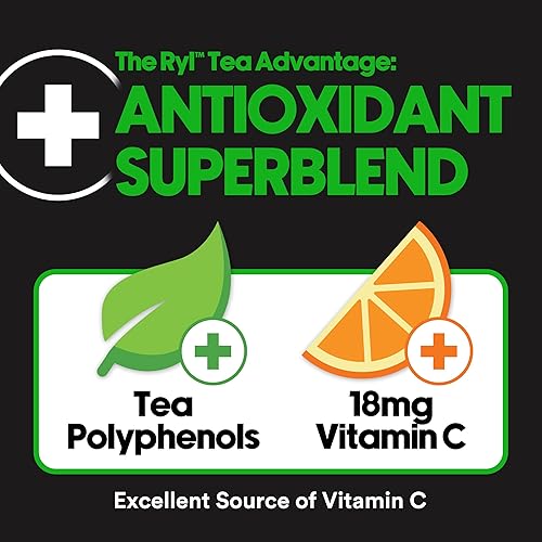 Miniatura 6 de Ryl Iced Tea, té negro sin azúcar, supermezcla antioxidante, cero azúcar, cero carbohidratos, té helado cero calorías, 16.0 onzas líquidas (paquete