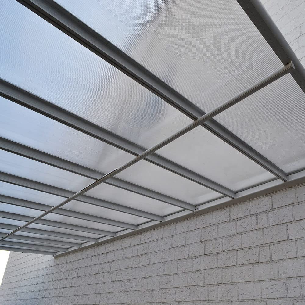HOME DELUXE - Tetto per terrazza SOLIS - bianco - L/P/A: 618 x 303 x 226/278 cm - compresi pannelli a camera cava, materiale di montaggio I Carport Pavillion Pergola