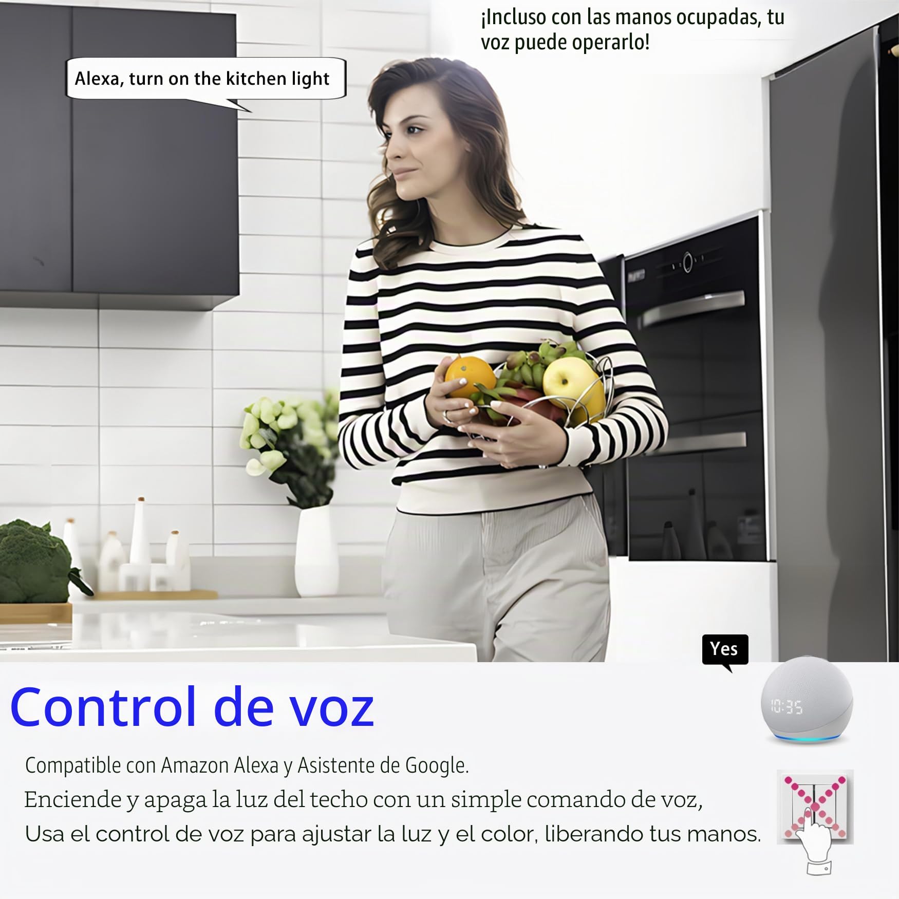 Lámpara de techo musical LED BZ de 40 cm, compatible con Alexa, altavoz Bluetooth incorporado, efecto de luz RGB, regulable, con control remoto
