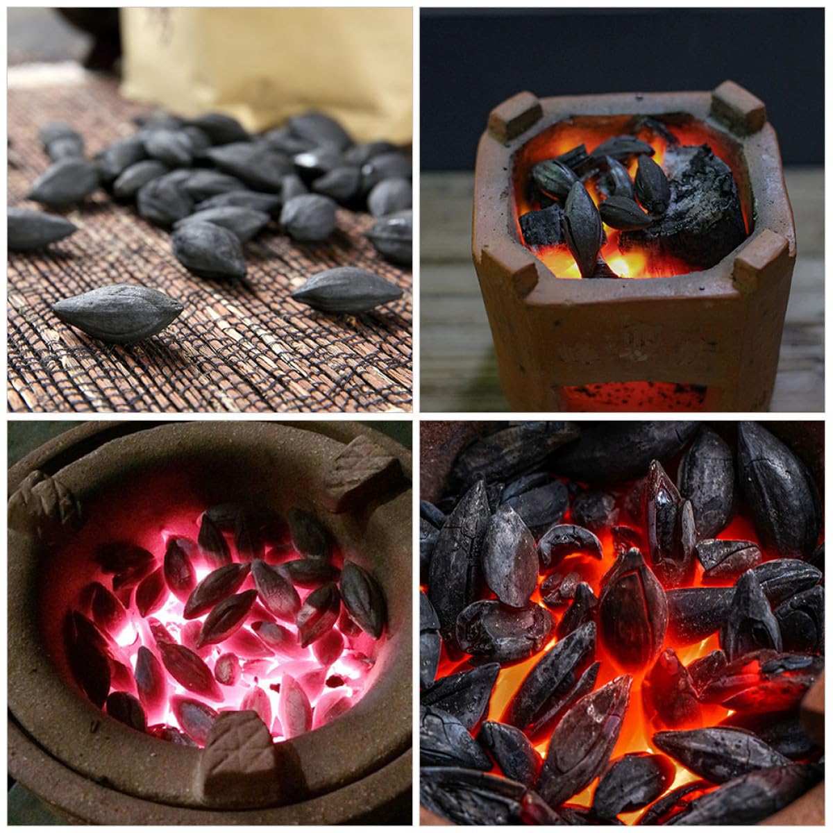 Carbone di Legno D’ulivo per Griglia 1 Sacchetto 500g Nero | Uso Esterno, per Barbecue e Sauna, Combustione Naturale, Formato Pratico per Accensione e Cottura