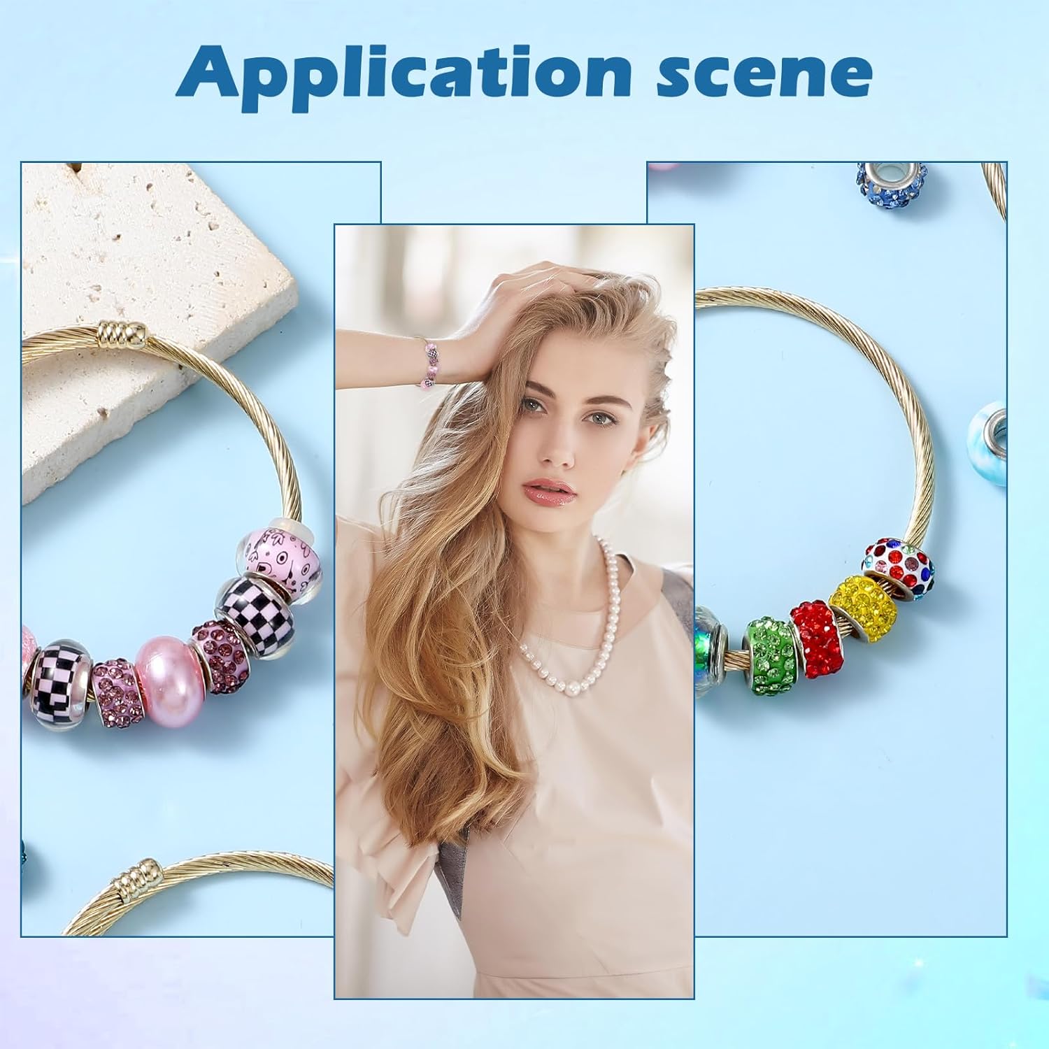 45 Pcs Snake Charm Bracelet Set Stainless Steel Expandable Bangle Bracelets Adjustable Snake Bracelet Chain for Women DIY Jewelry Making Supplies Christmas Birthday Gifts (Gold+Silver) - Image 4