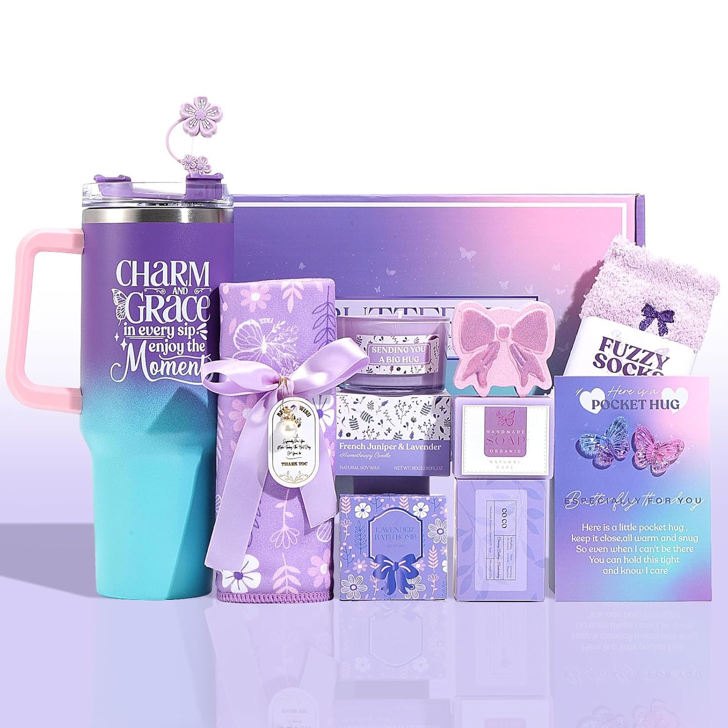 GANGANWU Birthday Gifts for Women Self Care - Relaxation Gifts Spa Gift Basket Self Care Package for Women, Thinking of You Gift Set for Her Mom Wife Sister Girlfriend Best Friend