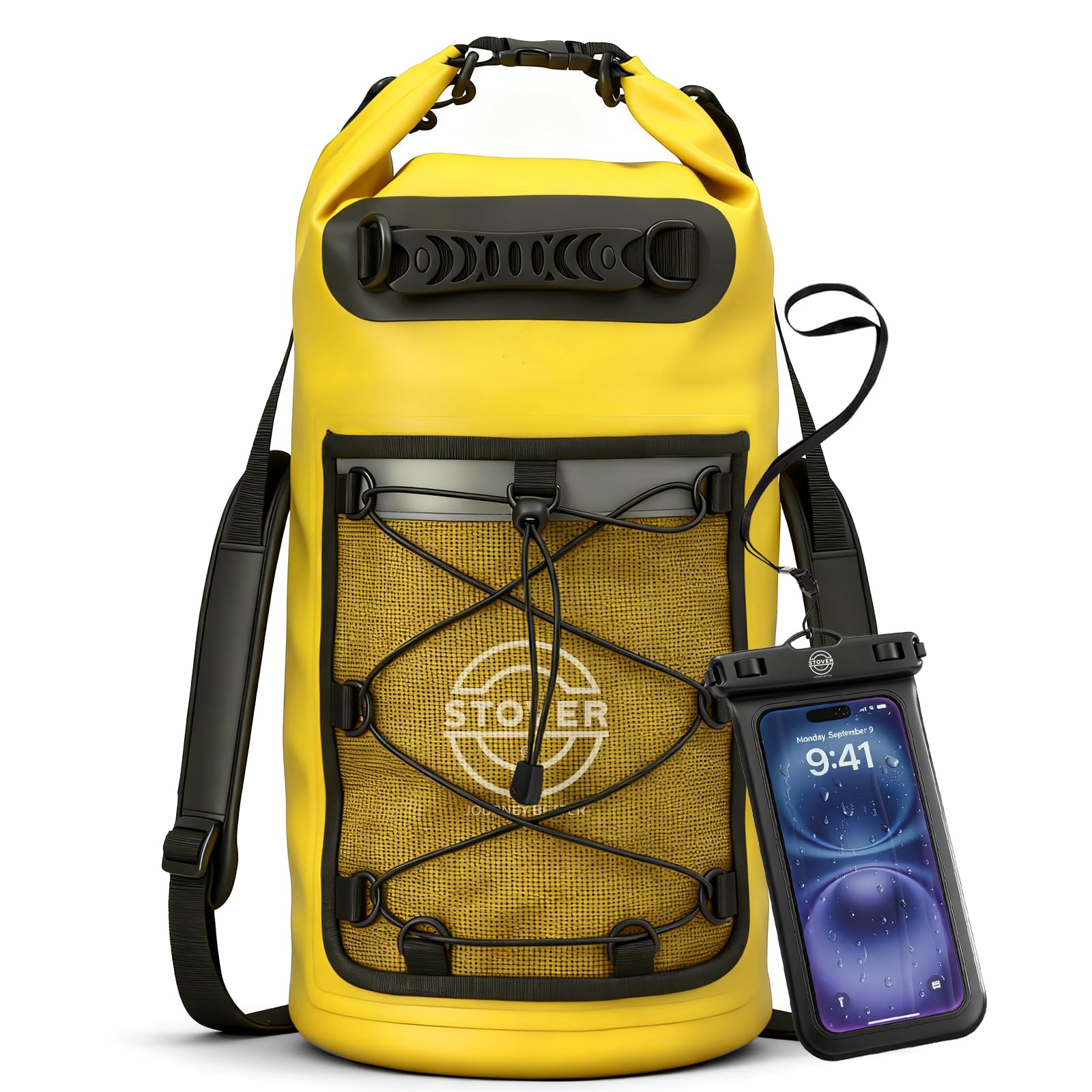 STOVER 5/10/25/30/40/55L Waterproof Dry Bag- Roll-Top Backpack w/Phone Case- Kayaking, Hiking, Camping, Boating- Men/Women