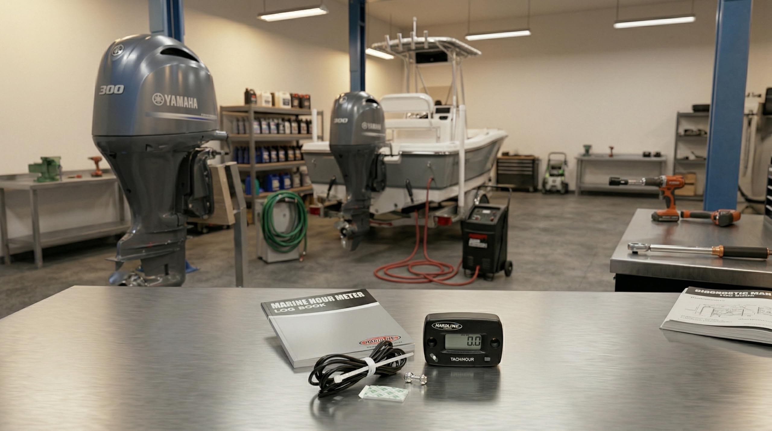Hardline Productos hr-8061 – 2 Contador de Horas/tacómetro para Motores de 2 Cilindros