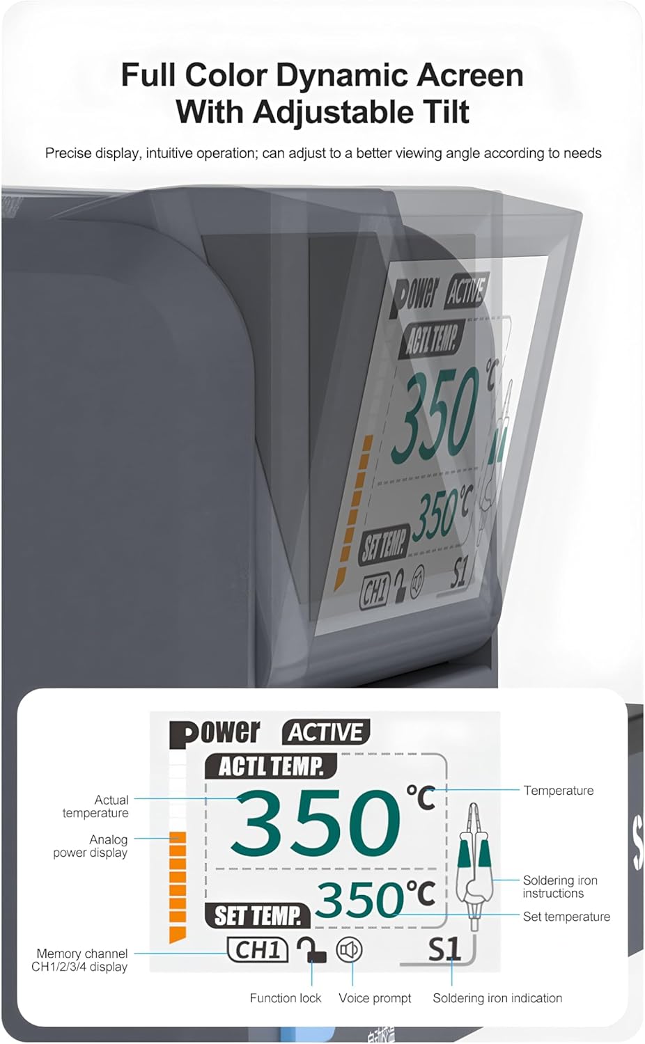 SUNSHINE S1 Precision Tweezers Multi-purpose Soldering Station Smart Color Screen,Four-stage Storage,Repair Tools