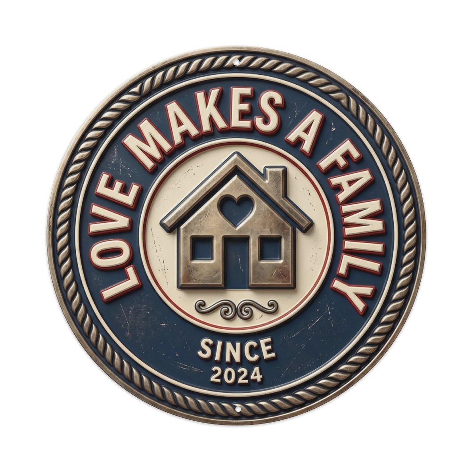 Love Makes Family Nostalgic Hanging Display Retro Slogans Metal Tin Sign