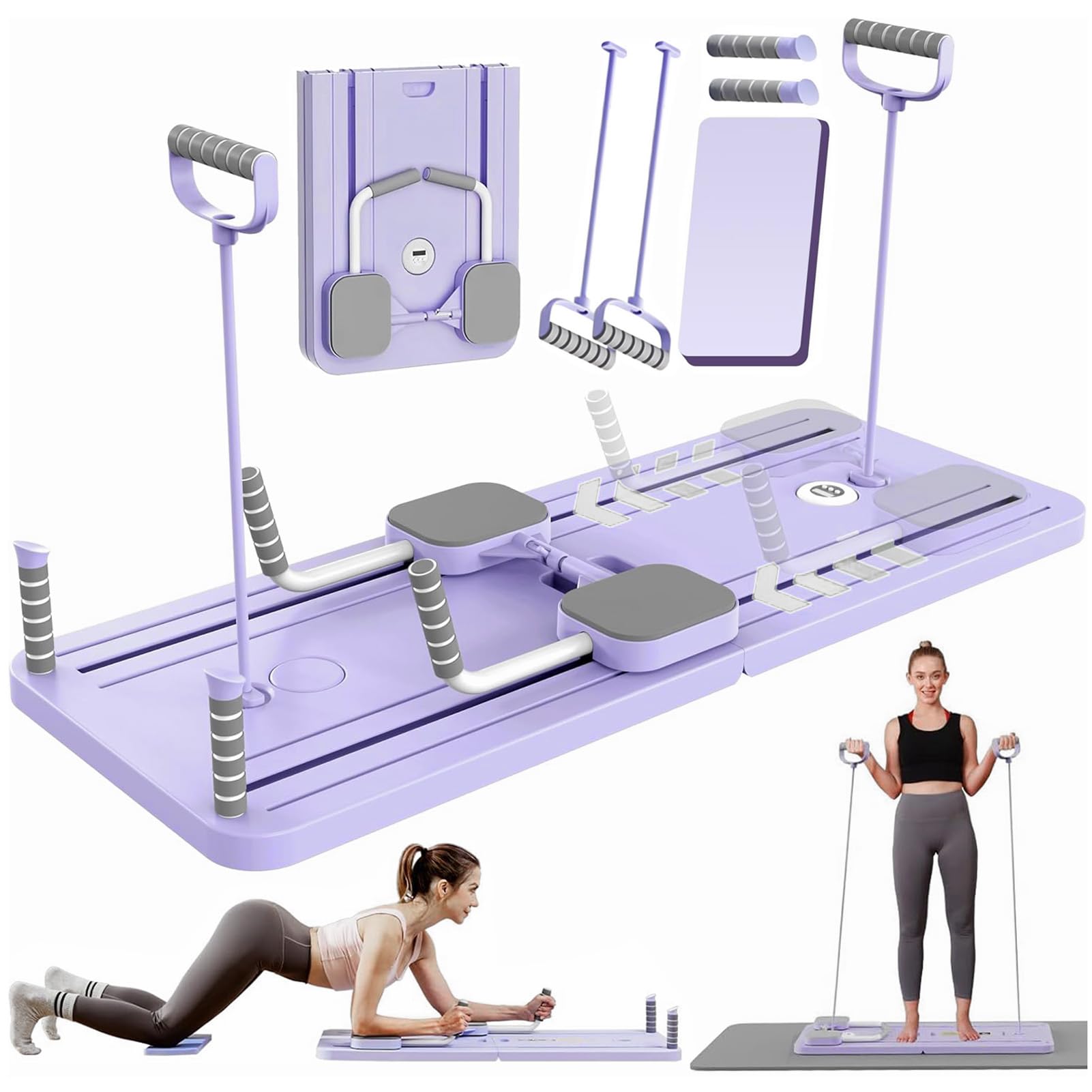 Multifunctional Pilates Abdominal Board Ab Roller Wheel Training Board Automatic Rebound Home Workout Equipment Core Trainer Pilates Machine