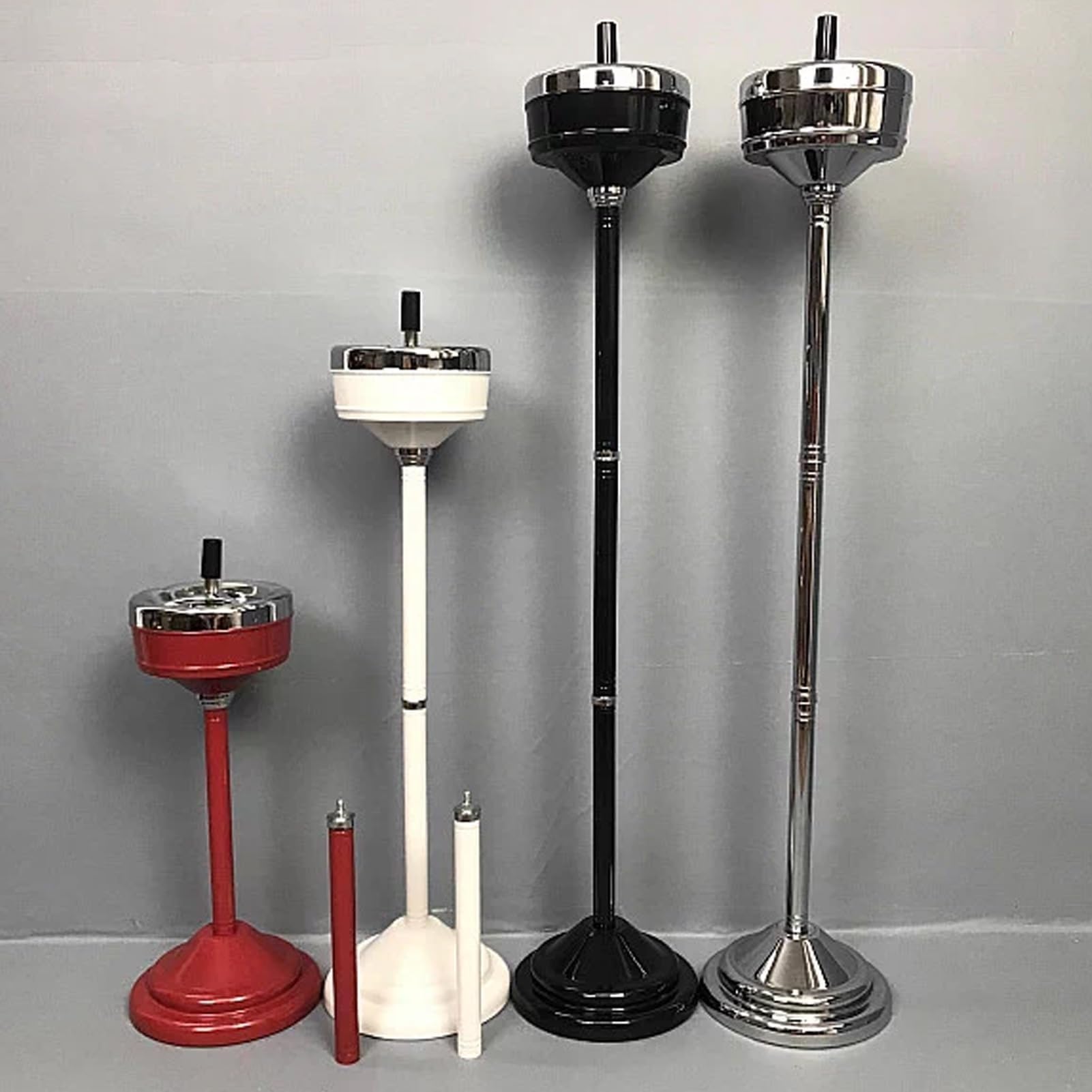 Posacenere da pavimento con coperchio girevole, porta cenere regolabile per esterni, contenitore in acciaio inox per patio e giardino