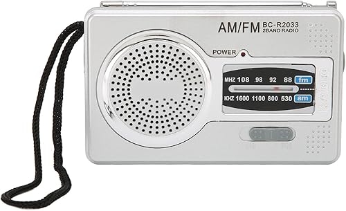 Miniatura 7 de Radio AM FM de bolsillo, mini transistor portátil con chip DSP, reproductor de radios compacto alimentado por batería con antena, altavoz, conector
