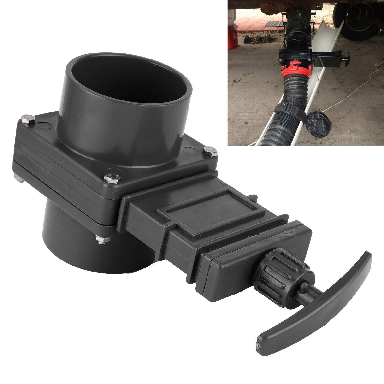 Keenso Valvola per Fognatura RV, Valvola a Saracinesca per Acqua RV 63 Mm Valvola di Scarico Ad Alta Efficienza di Lavoro per Roulotte, Camion Accessori per Caravan Ricambi per caravan