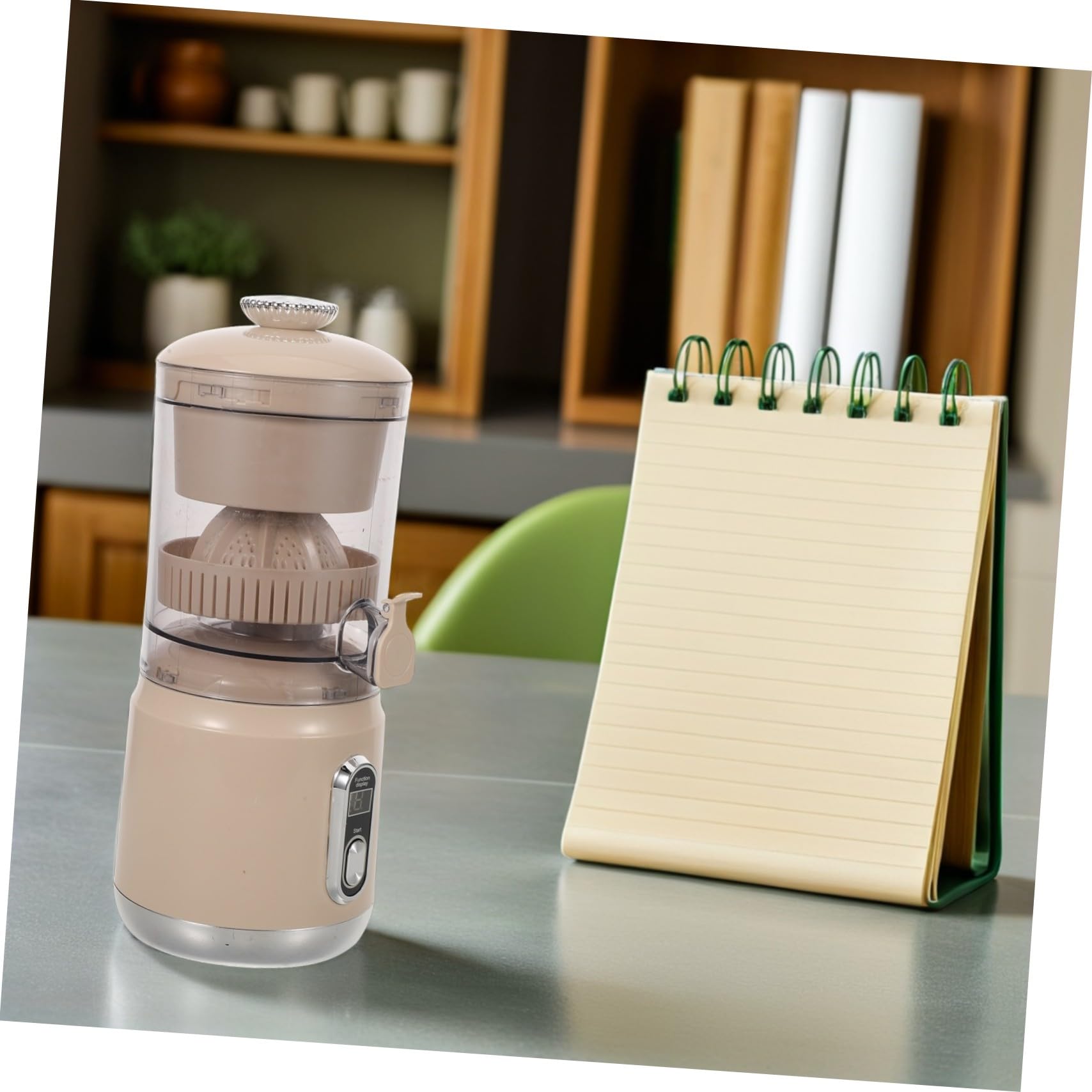 Cabilock Exprimidor de Cítricos Eléctrico Exprimidor Portátil Extractor de Jugos con Prensado Frío Separación Automática de Pulpa Hogar