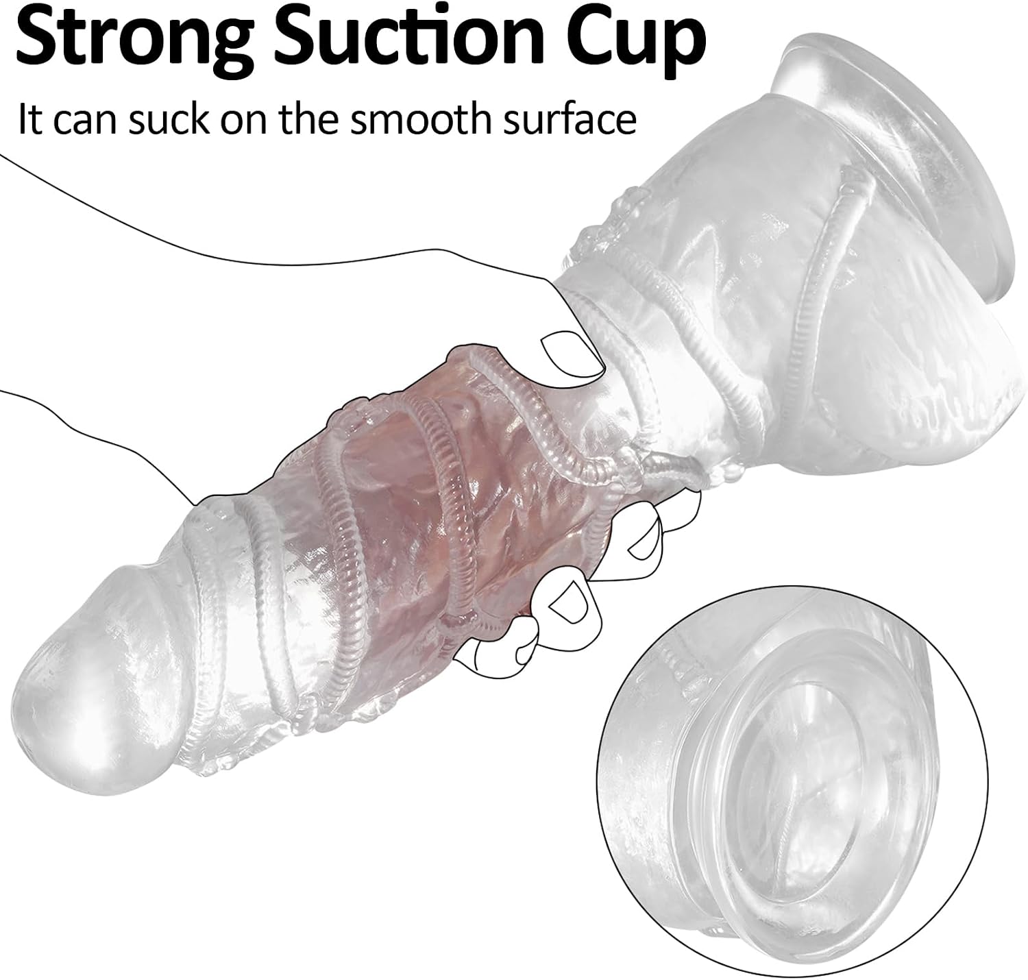 11.41 inch Realistic Huge Thick Dildo, 2.75'' Diameter Large Dildos with Unique Rope Kots Shape and Strong Suction Cup for Anal Play, Lifelike G Spot Stimulation Penis Sex Toys for Women Men - Clear