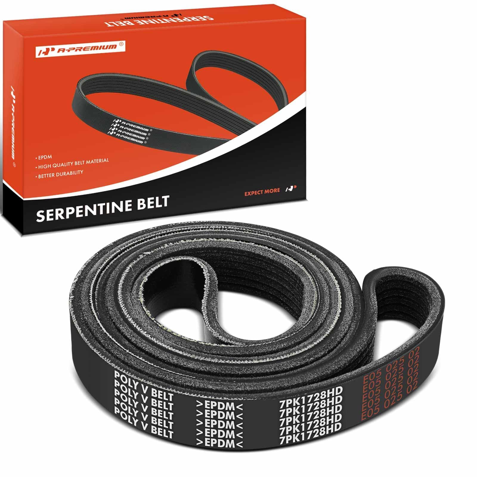 A-Premium Heavy Duty Serpentine Drive Belt Compatible with Ford F-150 F150 2018, Ford F-250 HD F-350 1997 & International Harvester 9200i SBA 2000-2002, ProStar 2008-2009, 2.7L 7.5L 12.5L 15.0L-image-26