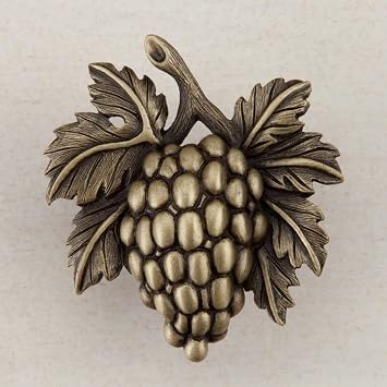 Artisan Grapevine Cabinet Knob, Antique Brass