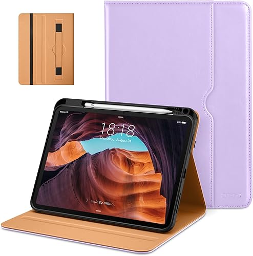 Miniatura 29 de DTTO Funda para iPad (A16) de 11ª generación de 11 pulgadas 2025, funda para iPad de 10.9 pulgadas 2022, funda de cuero prémium con soporte para Rojo