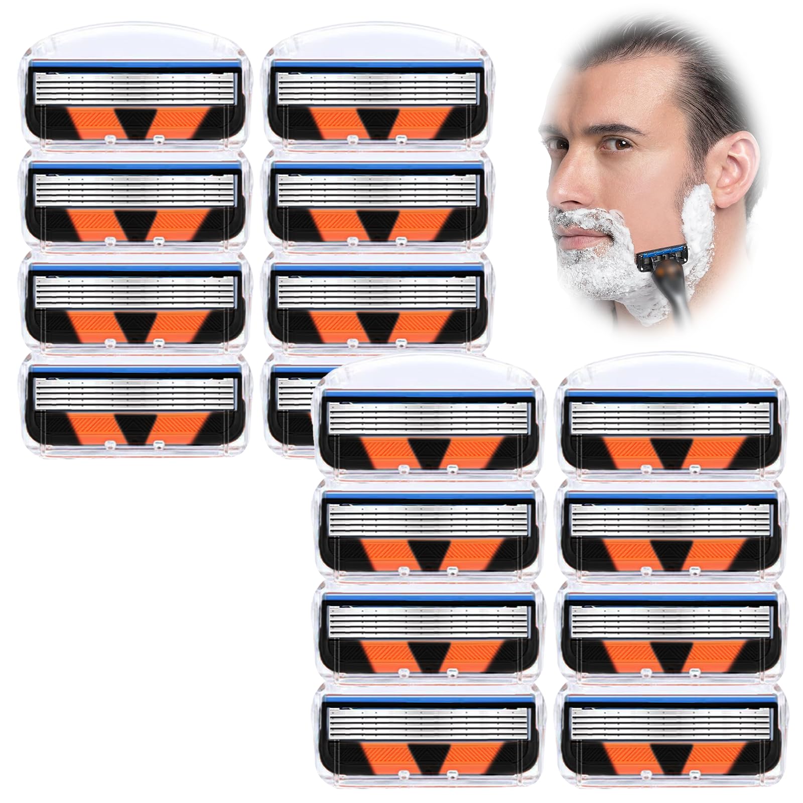 16 Pcs 5 Layered Razor Blades for Gillette Fusion 5, Razors Blade Refills for Men