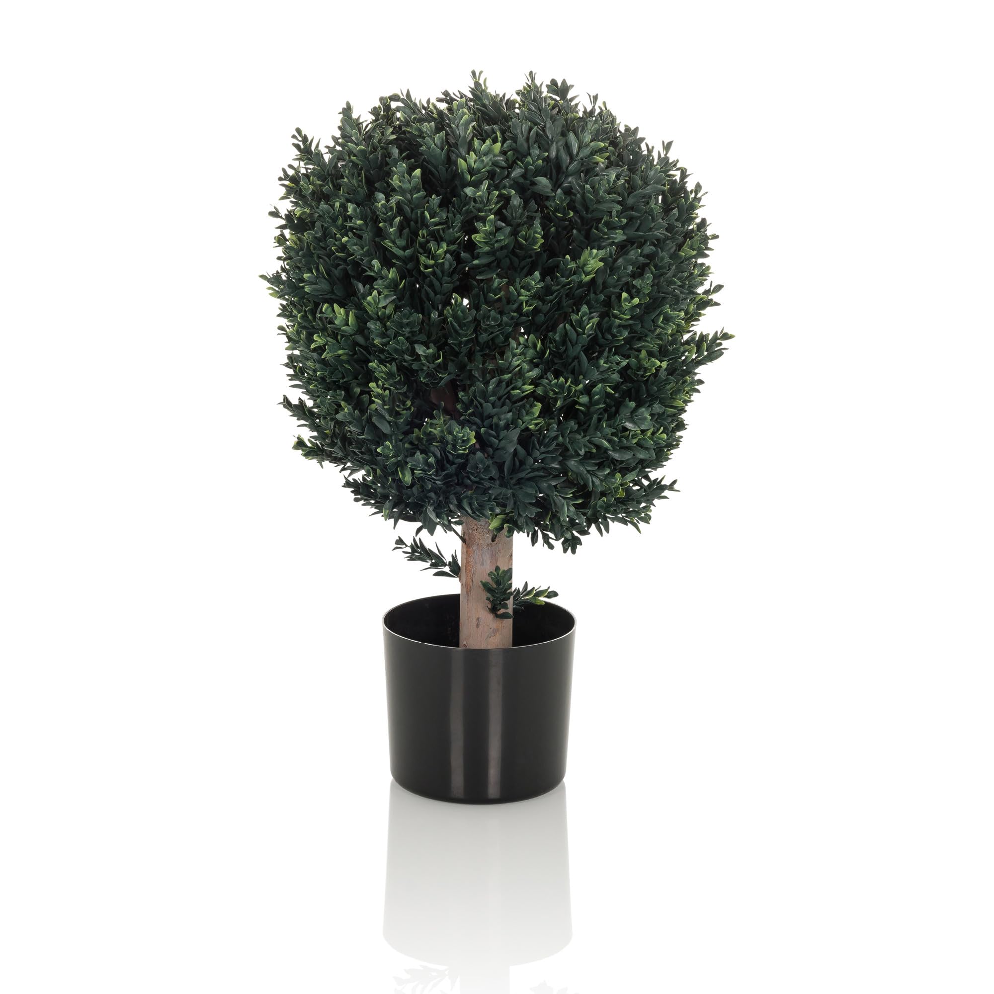 hjh OFFICE Kunstpflanze BUXUS Deko Pflanze künstlich 65 cm, pflegeleichter Kunstbaum, Indoor und Outdoor, Buchs-Baum Grün 871055