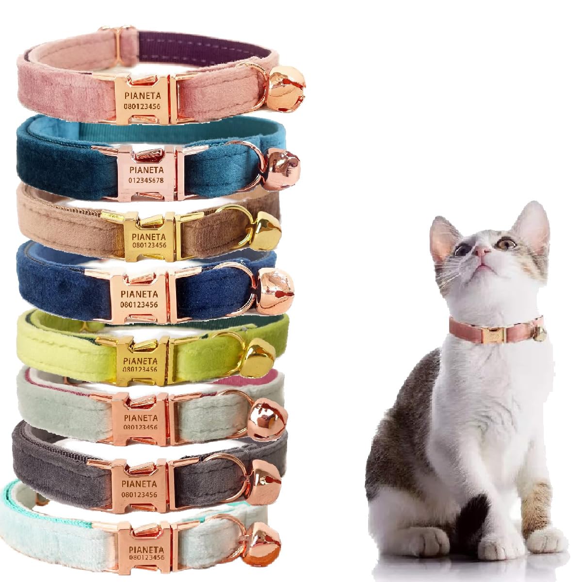 Collare Gatto Con Campanella Collare Per Gatto Personalizzato Con - Foto 9