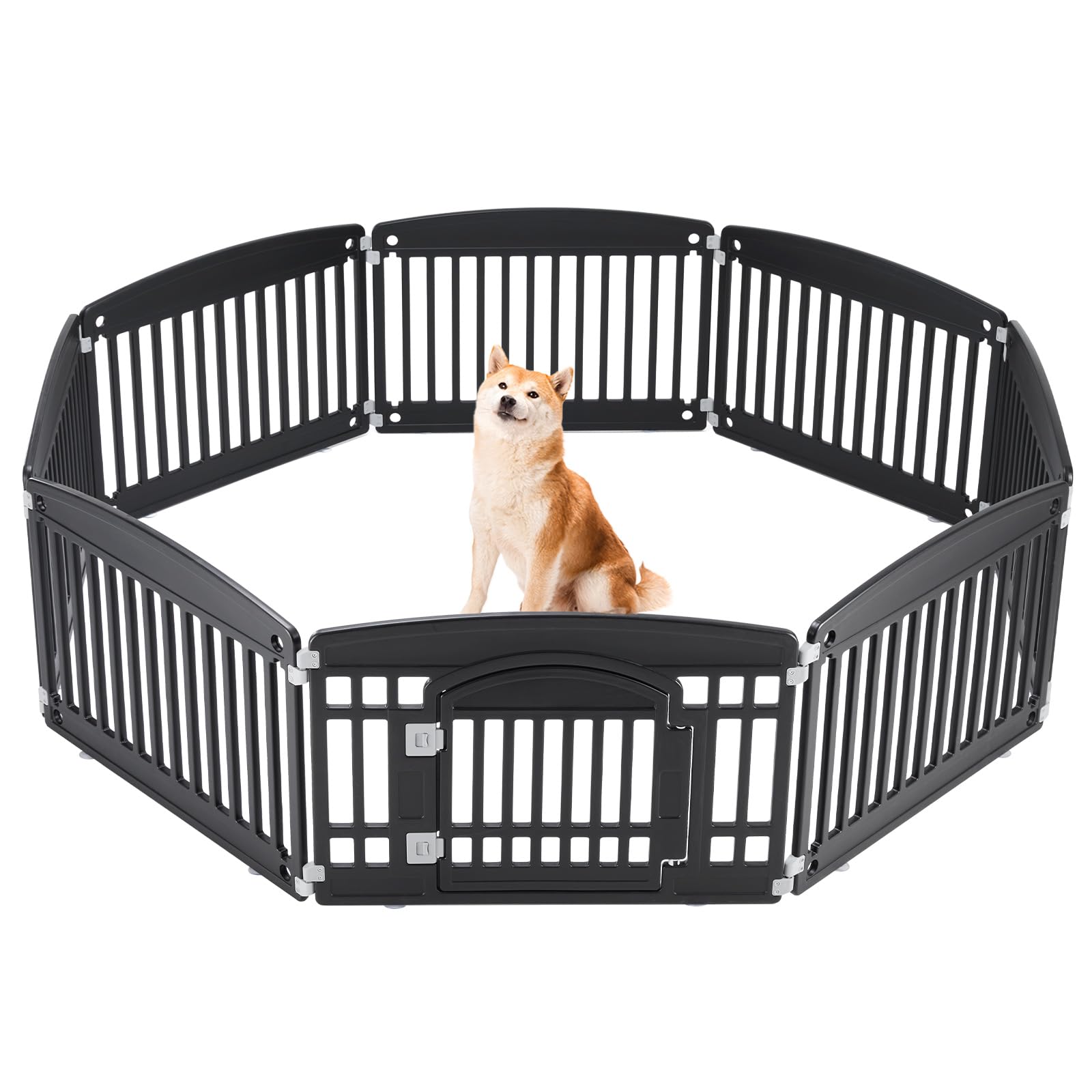Sweetcrispy Dog Playpen, Plastic 8 Panels