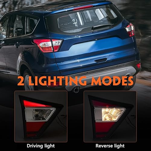 Miniatura 8 de FIONE Conjunto de luz trasera compatible con Ford Escape 2017 2018 2019 repuesto de luz trasera trasera interior derecha lado del pasajero derecha