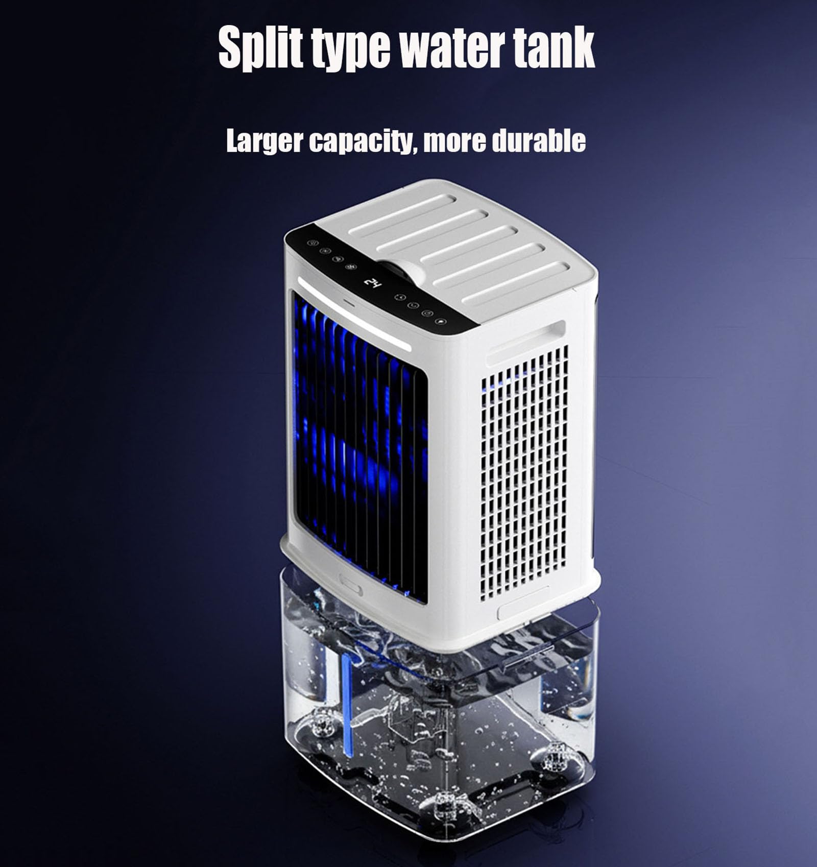 Condizionatore Portatile con Telecomando Soundless Raffreddatore d'Aria con 3Velocità 3 modalità Oscillazione 60º deposito 10L Condizionatori a Evaporazione Ventilatore Aria Fredda per da Casa