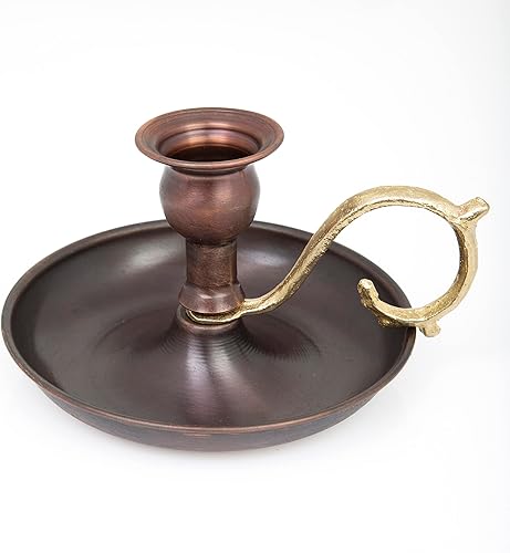 Miniatura 15 de Portavelas de cobre hecho a mano para decoración rústica del hogar con asa, portavelas de metal para velas de pilar, decoración gótica, portavelas