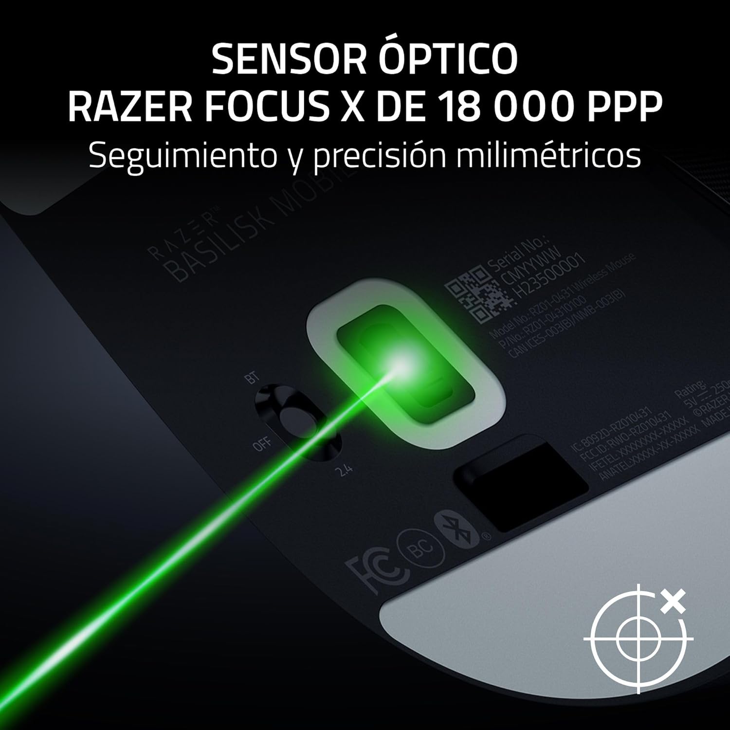 Razer Basilisk Mobile – Ratón inalámbrico ergonómico portátil para juegos – AI Prompt Master – Sensor Focus X 18K (conectividad tri-modo, hasta 105 horas, interruptores de ratón Gen-3) Negro 8