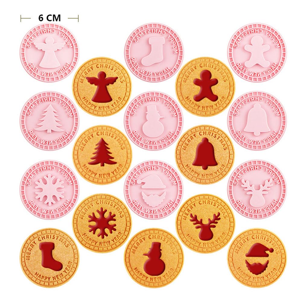 Amazon | CANDeal 9 ピース プラスチック クッキー ビスケット スタンプ プランジャー付き ホームベーキング用 3D クリスマス  コイン クッキー カッター クリスマスツリー ソッキング 雪だるま レイン 鹿 ビスケット型 | CANDeal | クッキー型 通販