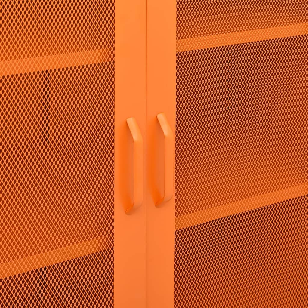 vidaXL Armoire de Rangement Placard Armoire de Stockage Meuble de Rangement Salon Salle de Séjour Intérieur Orange 80x35x101,5 cm Acier