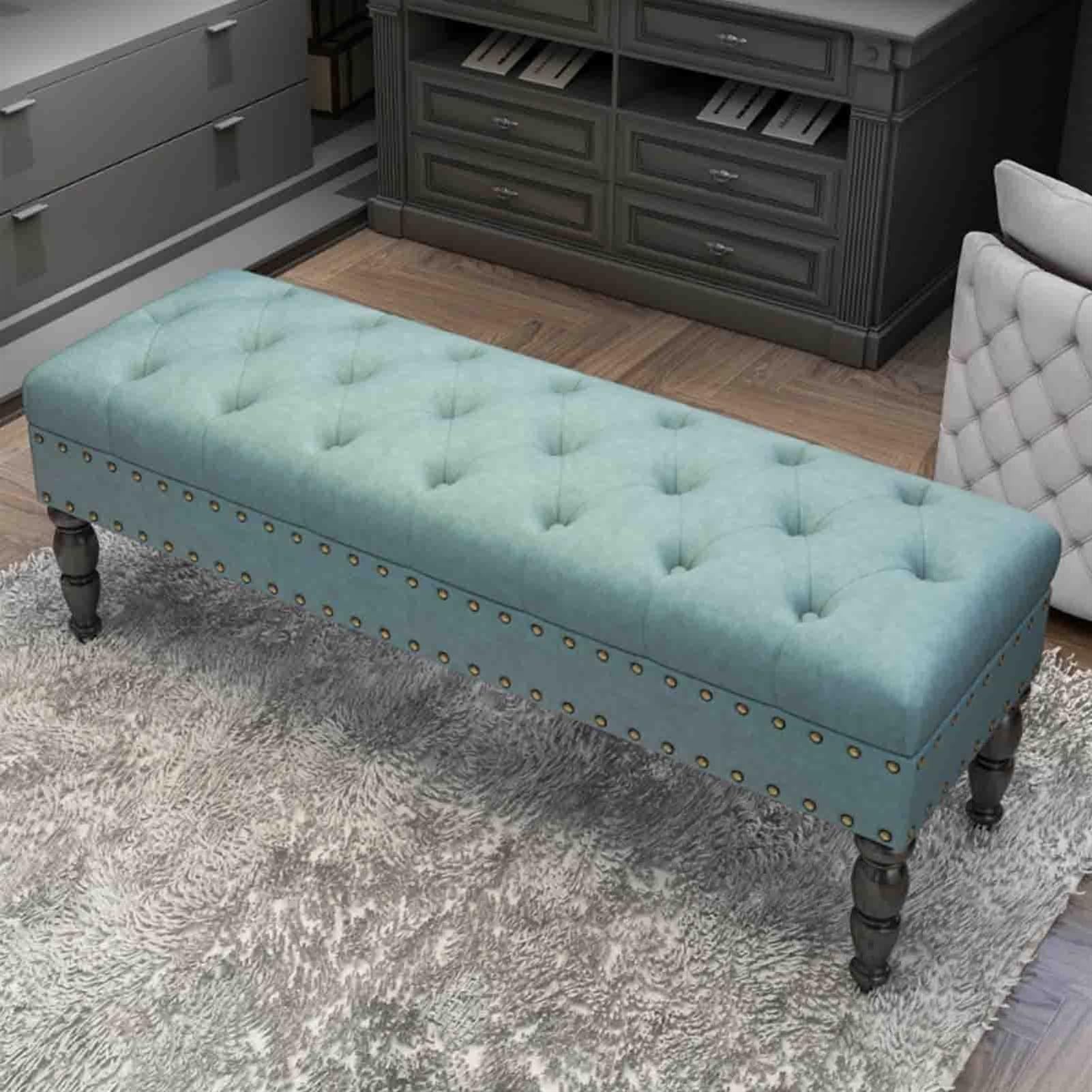 Chambre lit tabouret banc bleu pour soulager le mal de dos