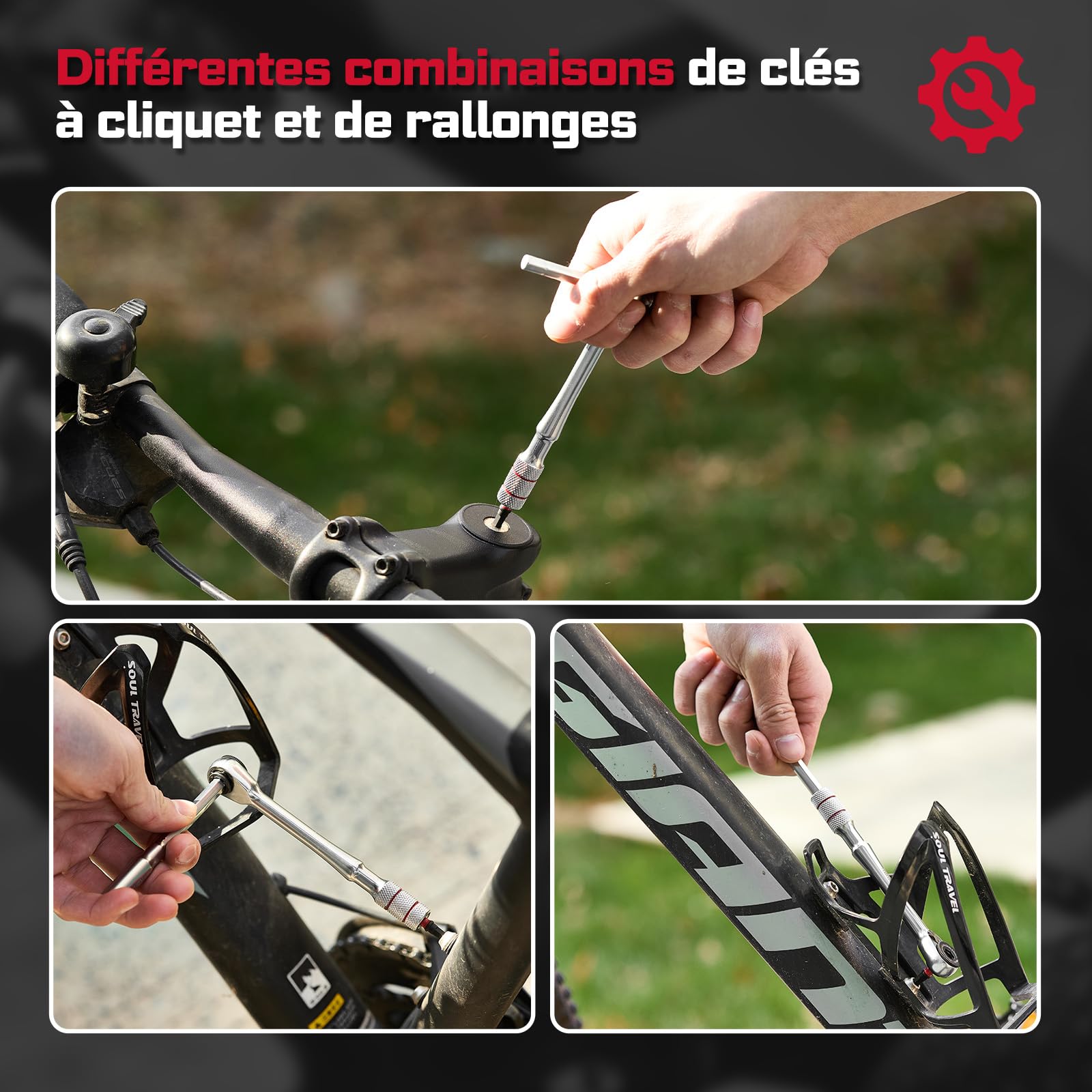 GEINXURN 33 Pièces Mini Jeu de Clés à Cliquet,25 mm Acier S2 jeu d'Embouts Magnétiques(Phillips/Pozidriv/Torx/Hex),Rallonge d'Embout à Six Pans et Douille Hexagonale Magnétique pour Auto, Vélo