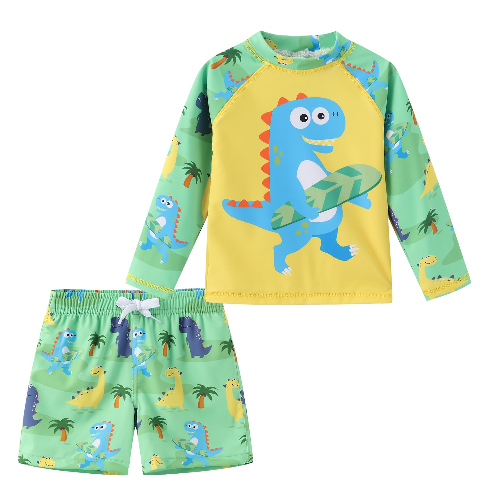 Aisyee UV Kleidung Jungen Badehose Kinder Badeanzug 62 116/6 Monate-6 Jahre | 2-teiliges Badeset, UV-Schutz, Langarm, elastisch & formstabil, schnelltrocknend, weich & bequem, für Strand, Pool & Meer