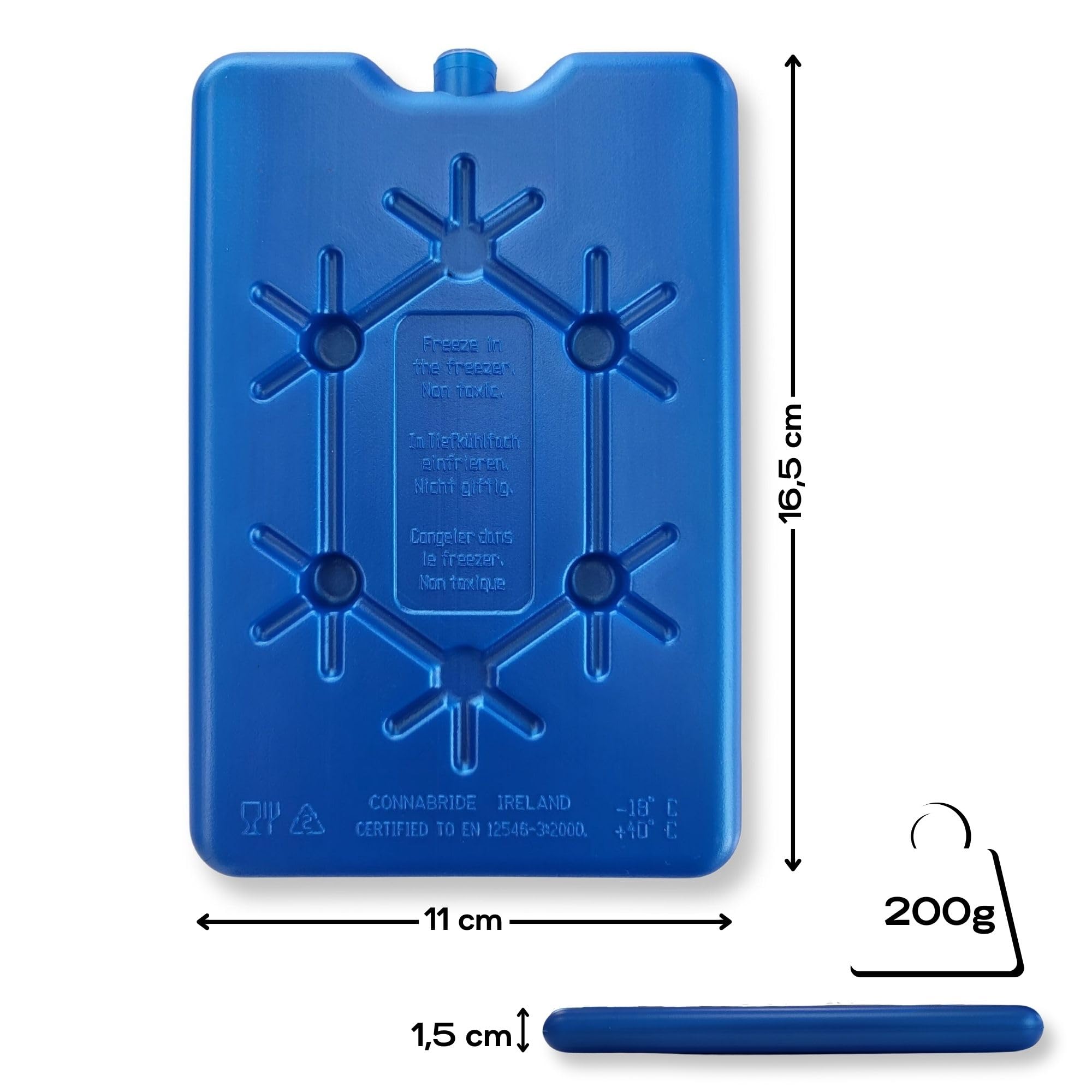 ToCi Ice Packs Flat Freezeboard Cooling Elements for Cool Box or Cool Bag - 4, Blue, 11.0 cm x 1.4 cm x 16.5 cm - Image 2