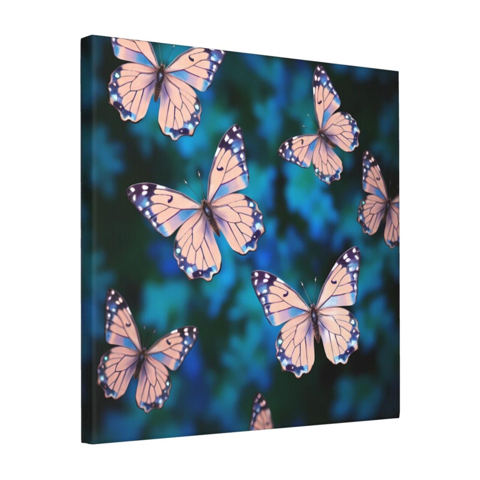 FodPand cute butterflies Canvas Wall Art for Living Room Wall Decor 16"x16" Modern Artwork Painting Pictures Hanging Canvas Prints Aesthetic Wall Art for Bedroom Bathroom Office Wallart Decor