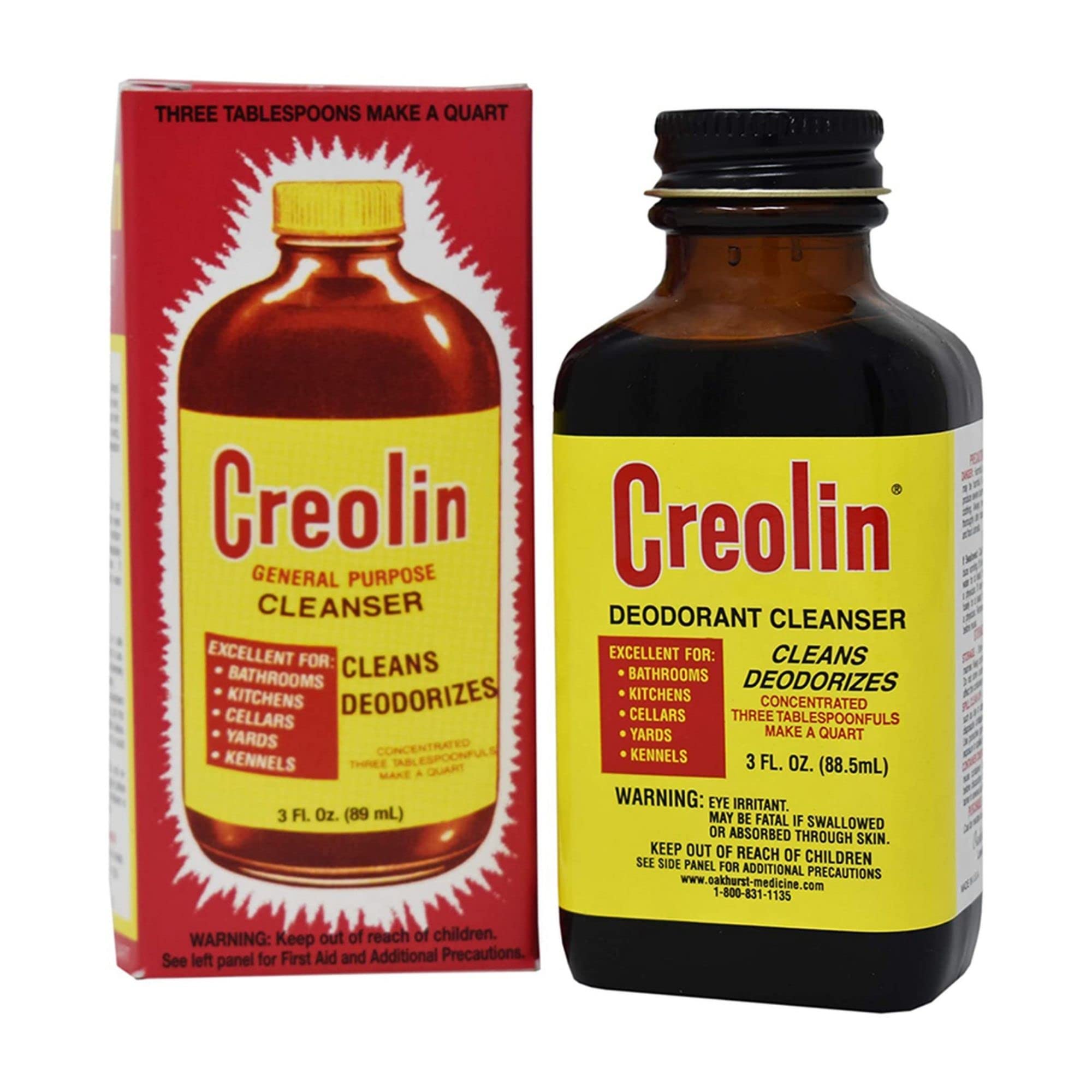 CREOLIN Multi Purpose Cleaner Concentrate Deodorant Cleanser, Household, Kennel and Industrial All Purpose Cleaner 3 Fl Oz (Pack of 2)