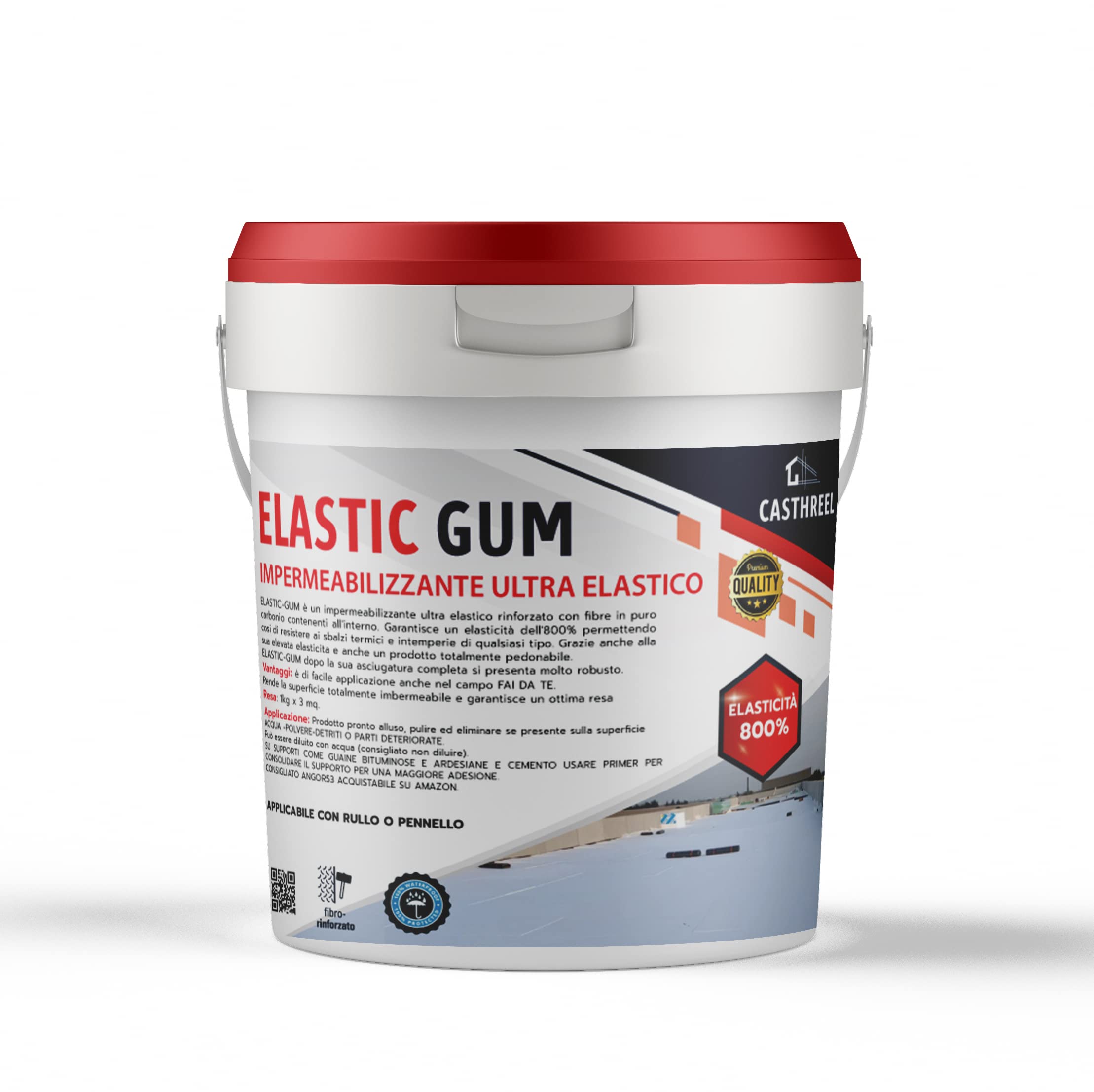 IMPERMEABILIZZANTE ULTRA ELASTICO-ALTISSIMA QUALITA - ELASTIC-GUM (20KG, VERDE)
