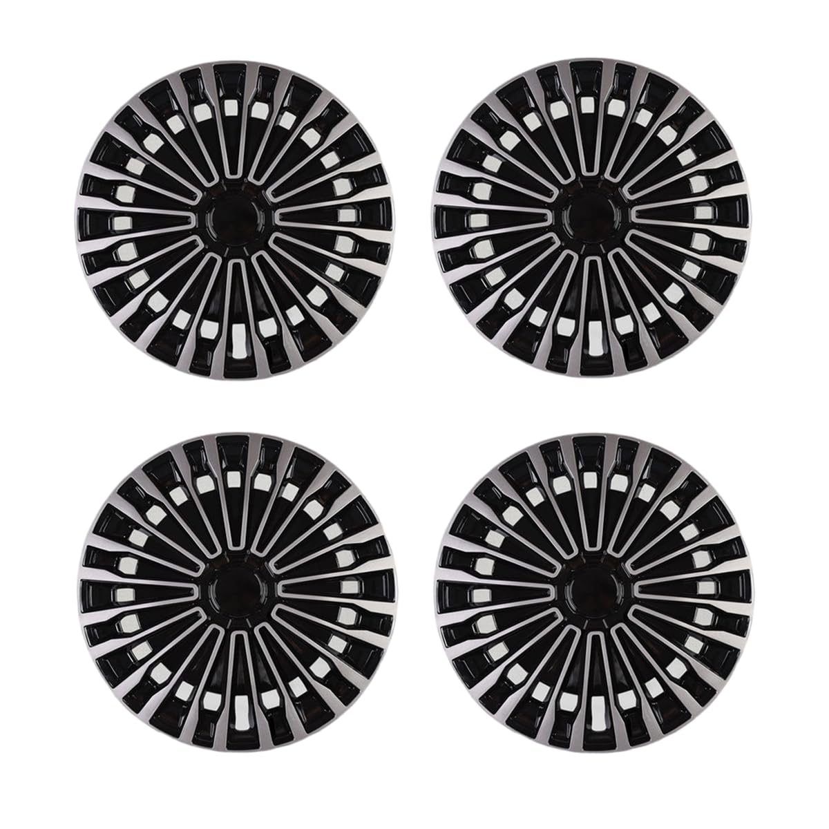 Tapacubos Juego De 4 Tapacubos Embellecedores De Rueda Plateados Y Negros, Varios Tamaños, Accesorios para Coche,16 Inches