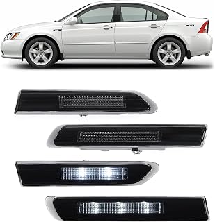 4Pcs Side Marker Lights White LED Compatible with 2004-2008 Honda Acura TL Base Models Front Rear Side Marker Lamps Reflectors Smoke Lens
