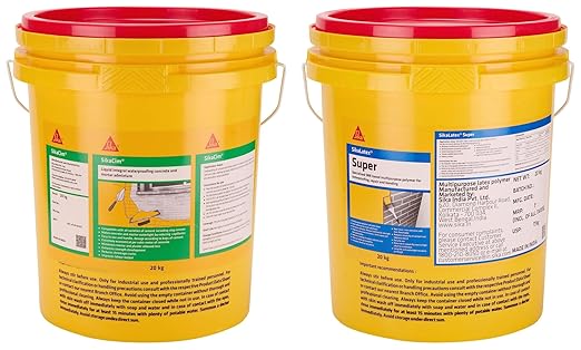 SikaLatex Super - SBR based 3-in-1 polymer for waterproofing, repair and bonding - Reduces cracking - Easy to use - 20kg + Sikadur 20 Crack Seal, Epoxy resin for sealing non structural crack, 160ml