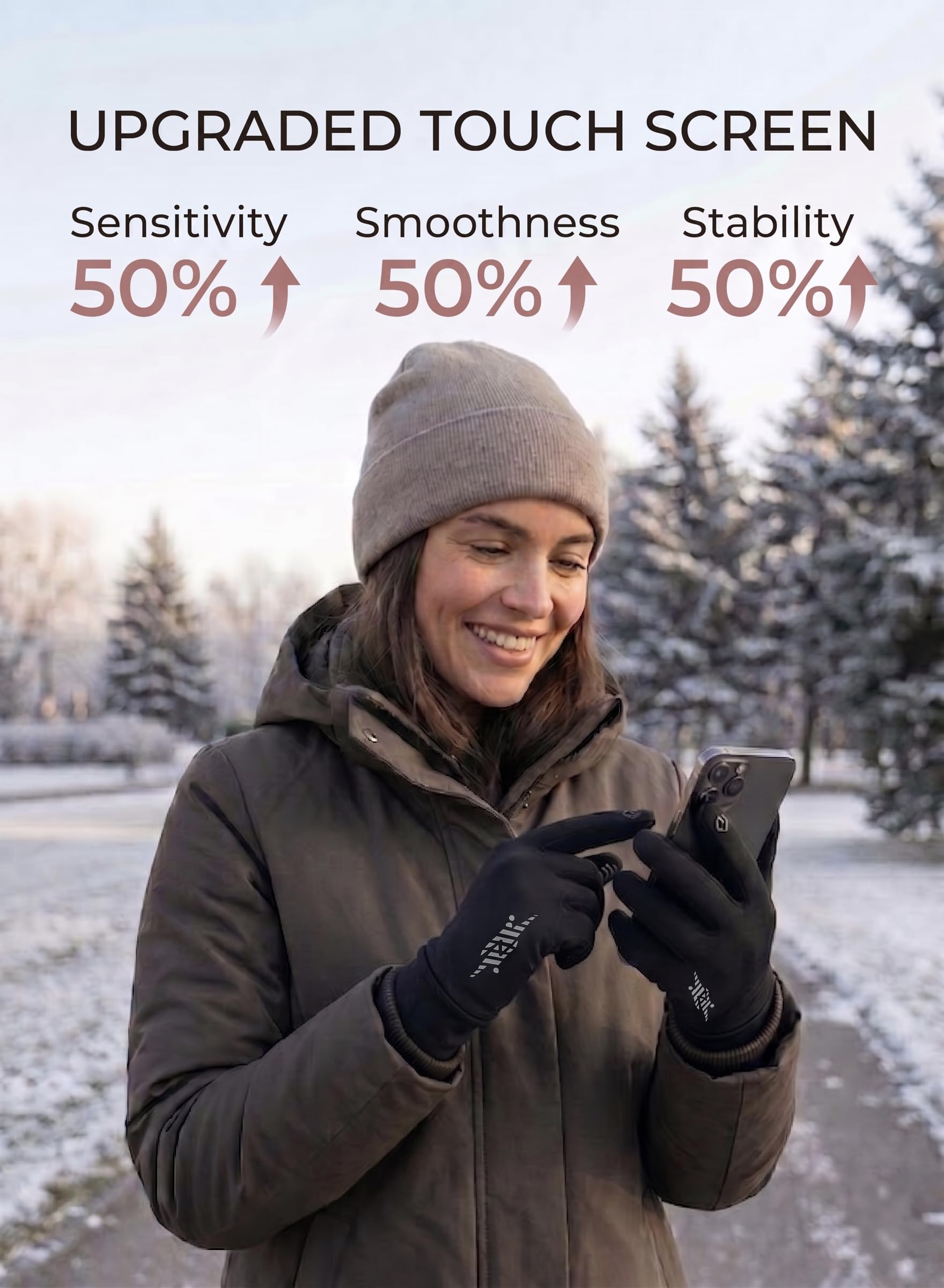 Guantes de ciclismo para hombre y mujer: guantes térmicos resistentes al viento con dedos para pantalla táctil, guantes de invierno unisex con forro cálido para clima frío, antideslizantes,