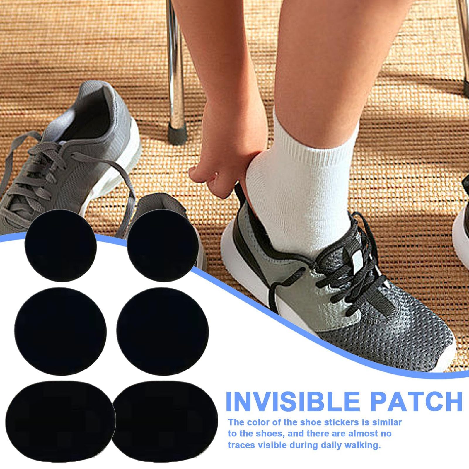 Parches para zapatos para agujeros – Parche para agujero para zapatos | Adhesivo de prevención de Toeburst | 6 parches transpirables para zapatos para correr, zapatillas de baile, botas de trabajo