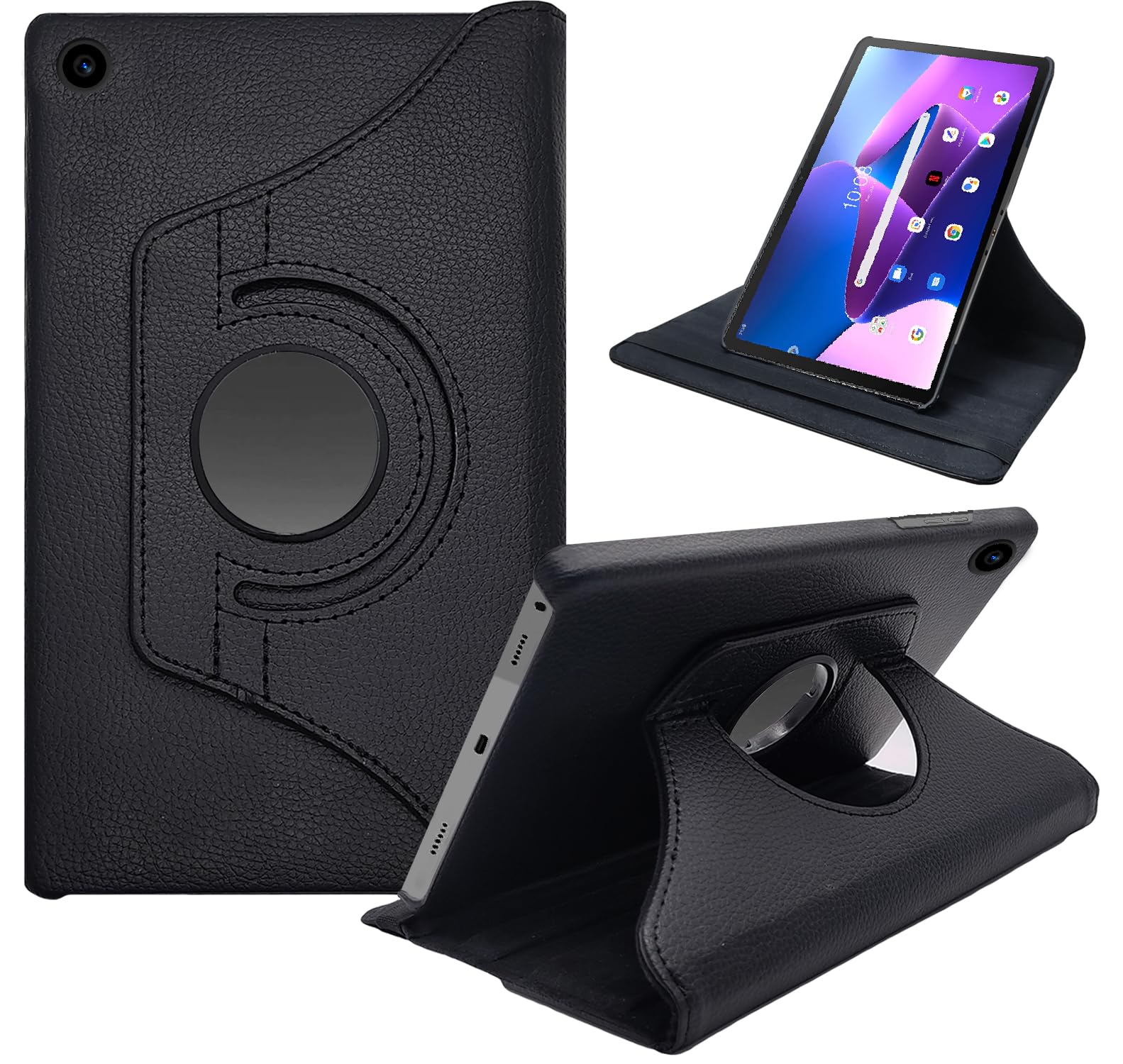 CEDO Lenovo Tab M10 FHD+ Plus 3rd Gen (10.6 inch) Flip Cover | Leather Finish | 360 Degree Rotate Flip Cover | Shockproof Stylish Back Cover Case for Lenovo Tab M10 FHD+ Plus 3rd Gen (Black) (B0D5R9QQJC) Amazon Price History, Amazon Price Tracker