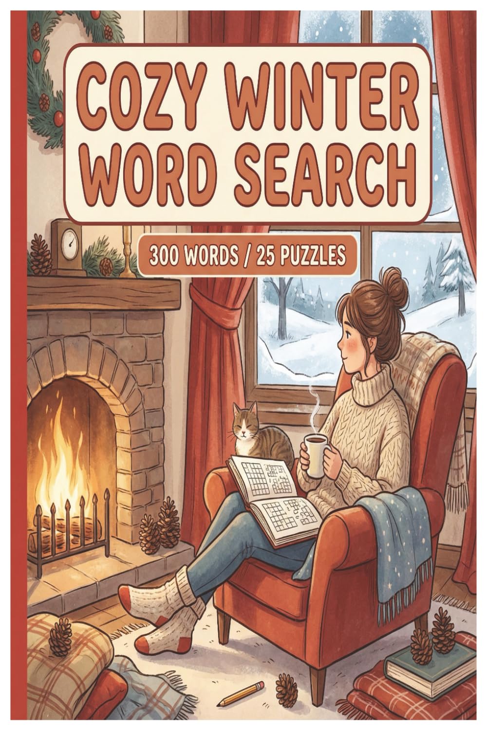 Cozy Winter: Word Puzzles for Indoor Relaxation and Stress Relief: Holiday Fun| Winter Themed Word Search | 300 Words | 25 Puzzles