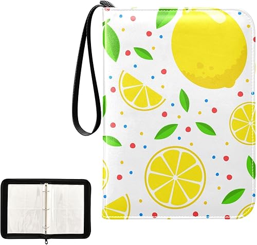 Miniatura 2 de Lemons Card Binder 4 Pocket Trading Card Holder Book with 50 Sleeves Card Binder Holder Fits 400 Cards 3 Rings Photocard Binder for Sports Cards