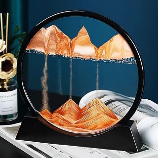 XUBX Flowing Sand Painting, 3D Moving Sand Art Picture, Dynamic Natural Landscape Glass Sand Frame, Sand Frame Hourglass,