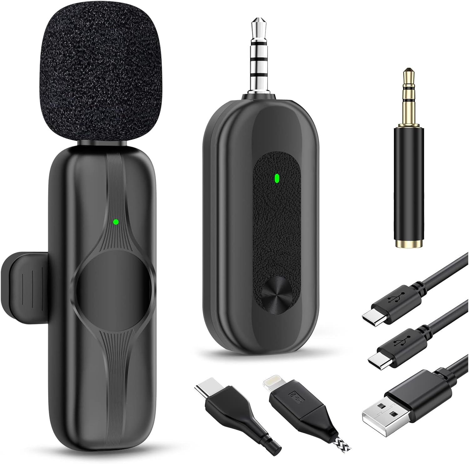 ZMOTG Wireless Lavalier Microphone, Lapel Mic for iPhone/Android/Camera/PC, Mini