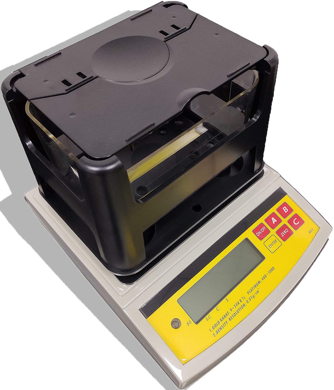 YFYIQI Gold Purity Analyser Tester Gold Densimeter Density Meter Precious Metal Tester with Maximum Weight 1200g Density Resolution 0.001g/cm3 for Gold Silver Copper Cadmium Nickel Tin